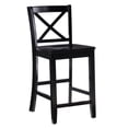 thumbnail image 1 of Linon X Back Wood Counter Stool 24" Seat Height in Black Painted Finish, 1 of 14