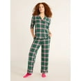 thumbnail image 4 of Joyspun Women's Cozy Jersey Notch Collar Top and Pants Pajama Set, 2-Piece, Sizes XS-4X, 4 of 5