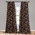 thumbnail image 5 of Ambesonne Forest Curtains, Fox Trees and Mushroom, Pair of 28"x95", Multicolor, 5 of 5