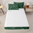 thumbnail image 4 of Homewish Retro Dino Sketch Zipper Queen Comforter Set with Fitted Sheet and 2 Pillowcases,Jungle Wildlife Zipper Bedding Set,Green,Reversible,4pcs, 4 of 8