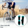 thumbnail image 2 of Unique Bargains Cycling Socks Waterproof Breathable Anti-friction Outdoor Bike Socks Blue Black Size L(43-46) Neutral and Universal 1 Pair Striped Colorblock Pattern, 2 of 7