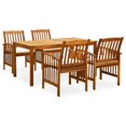 thumbnail image 4 of Bowery Hill Contemporary Garden Dining Set Cream White/Wooden, 4 of 9