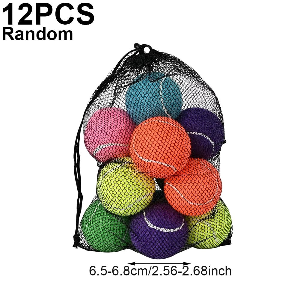 Vjnyvs 12Pcs Training Tennis Balls For Easy Transport Random Colors Playing Balls Durable Tennis Accessory