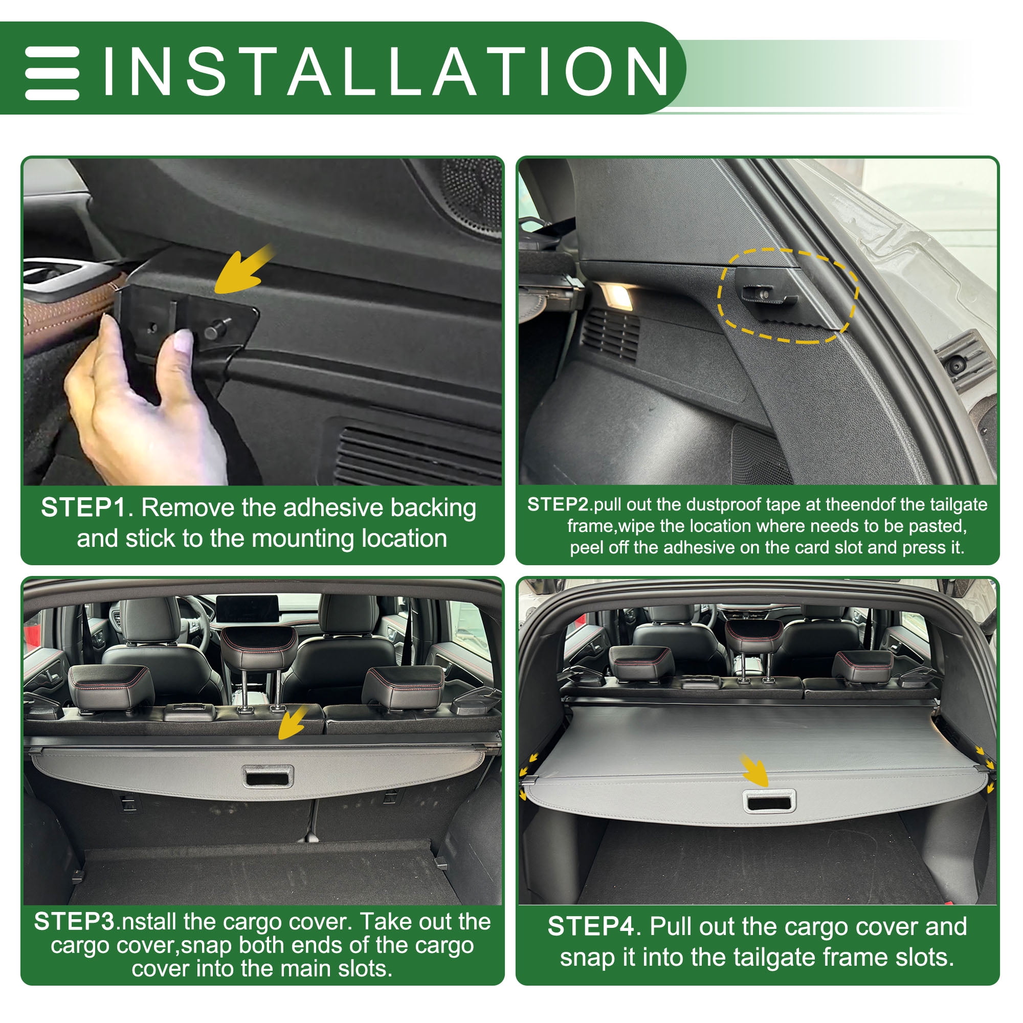 Unique Bargains Retractable Cargo Cover for Tesla Model Y Juniper 2026 Rear Trunk Parcel Shelf Luggage Security Shield Shade Cover  Carbon Fiber Black