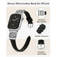 thumbnail image 3 of TOYOUTHS Leather Band Compatible with Apple Watch Bands 38/40/41/42/44/45/49mm Women, Slim Leather Strap with Designer Dressy Interlock Buckle for iWatch Series 9/8/7/6/5/SE/4/3/2/1 Ultra/Ultra 2, 3 of 7
