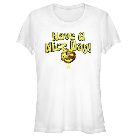 Junior's WWE Mankind Have a Nice Day Logo Graphic Tee White Large