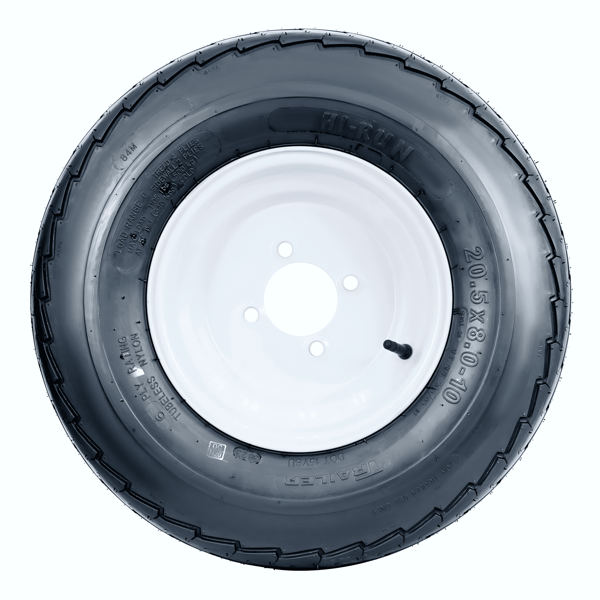 Hi-Run SU03 20.5x8.00-10 6PR Boat Trailer Tire and 4-Lug Wheel Assembly