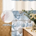 thumbnail image 3 of No Hook Shower Curtain, Blue Coastal Shower Curtains for Bathroom with See Through Top Window, Beach Ocean Nautical Seashells Starfish Coral Waterproof & Washable Bath Curtain Stall 48"x72", 3 of 9