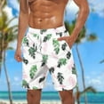 thumbnail image 2 of LIBRCLO Mens Summer Beach Shorts Quick Dry Swim Trunks Casual Lightweight Bathing Suits Hawaiian Prints Board Shorts Swimwear Elastic Waist Drawstring Swimsuit with Pockets Green L, 2 of 5