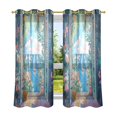 thumbnail image 6 of Yayeee Window Curtains Light Filtering 63"x52" Grommet Panel Pair Home Living Room Decor, Blue Sea, 6 of 7