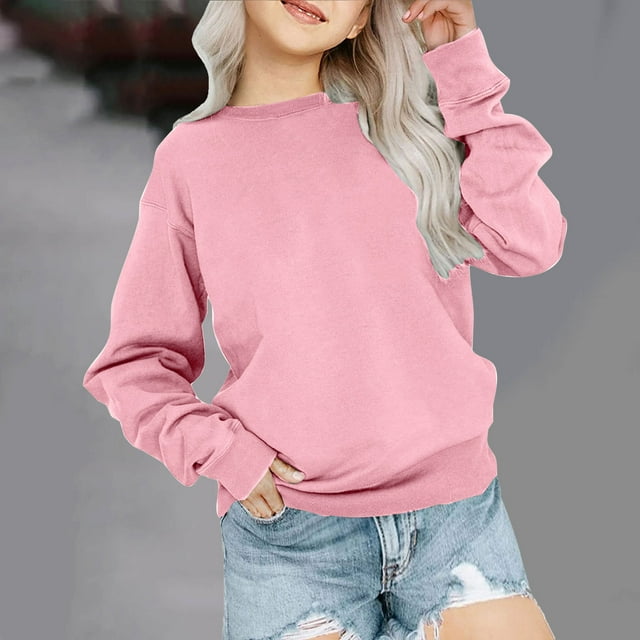 DPTALR Chandail en Molleton à Manches Longues pour Garçons et Filles, Col Rond, Pull Décontracté, Vêtements pour Adolescentes