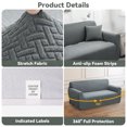 thumbnail image 5 of 100% Waterproof Sofa Cover, Washable Sectional Couch Cover, Stretch Jacquard Sofa Slipcover, Furniture Protector for Kids, Pets, Dog and Cat (Light Gray, Loveseat, 2 Cushion), 5 of 9