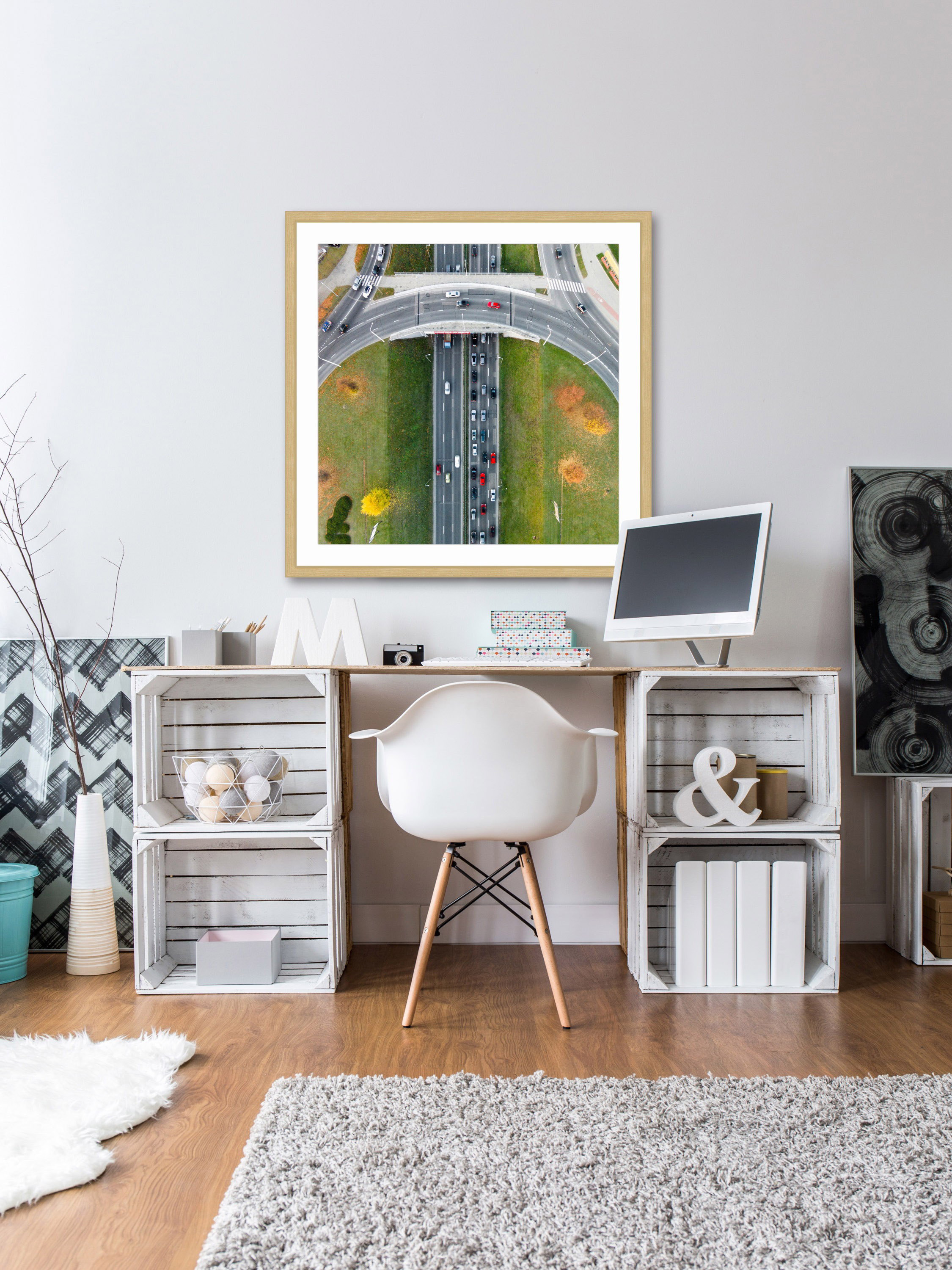 "Underpass" Framed Painting Art Print, 32.0" x 1.5"