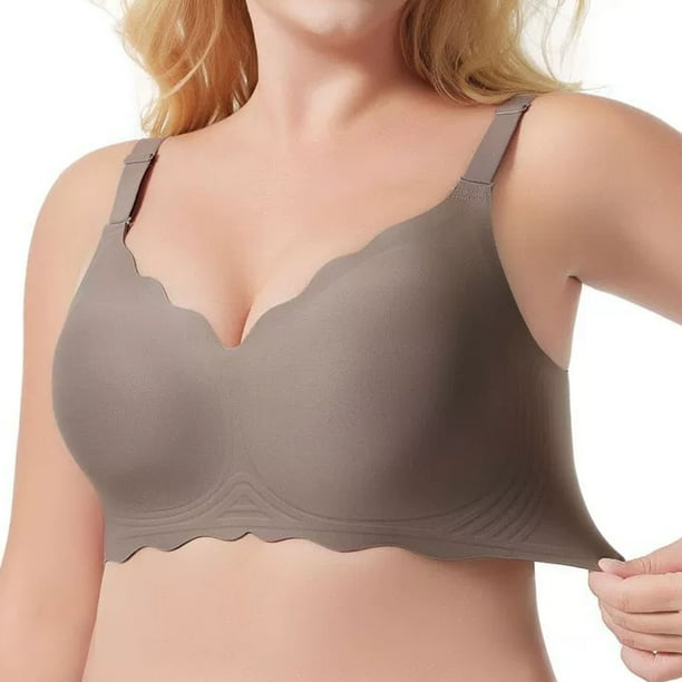 Sujetador de tallas grandes con diseño ondulado - Corte regular a la moda, sin aros - Nylon spandex, copas 30C-42B - S-XXXL
