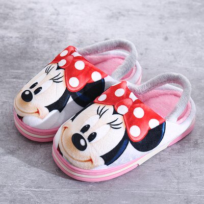Nueva bolsa de pantuflas de algodón para niños de Disney con lindo invierno casa antideslizante niño niña niño algodón shoes22-23-Insole 145mm Gao Jinjia LED