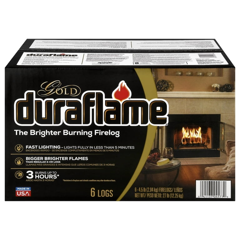 Duraflame Gold Ultra Premium 4.5lb Firelogs, 6-Pack Case, 3 Hour Burn -  Walmart.com