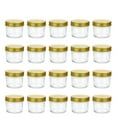 thumbnail image 1 of Encheng 4 oz Clear Glass Jars With Lids(Golden),Small Spice Jars For Herb,Jelly,Jams,Wide Mouth Mason Jars Canning Jars For Kitchen Storage 20 Pack, 1 of 5