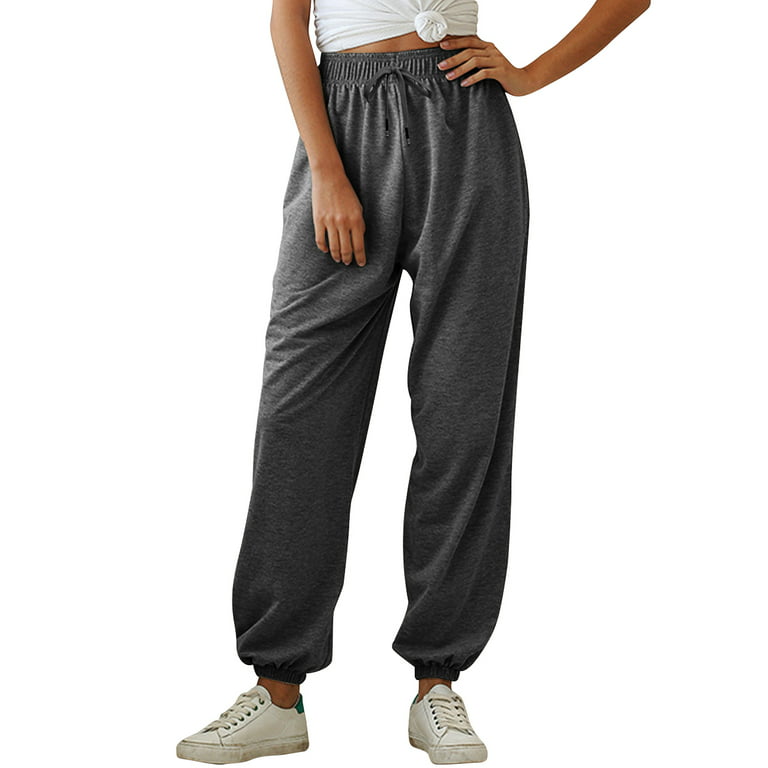 Sweatpants for Women Tall High Waisted Sweatpants Joggers Pants Drawstring  Yoga Casual Workout Lounge Pants with Pockets (dga,S) 