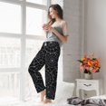 thumbnail image 4 of Uemuo Spider Web Black Pattern Women's Wide Leg Palazzo Lounge Pants with Pockets Light Weight Loose Comfy Casual Pajama Pants-Small, 4 of 9