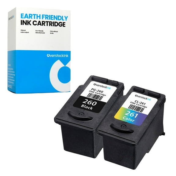OverstockInk 260 261 Ink Cartridges 2-Pack Compatible for Canon PG-260 CL-261 for PIXMA TS5320 (1 Black, 1 Tri-color)