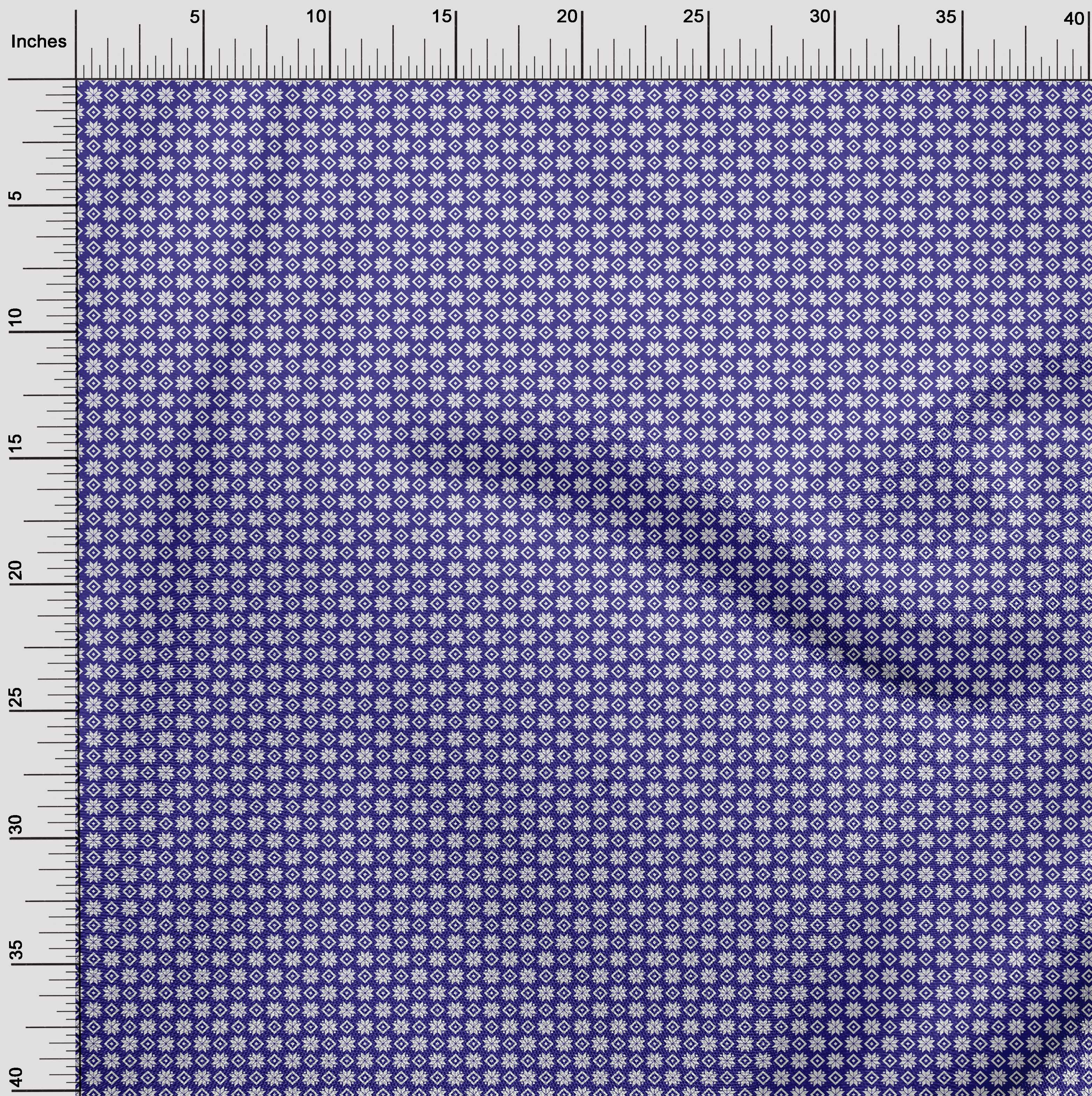 oneOone Cotton Poplin Indigo Blue Fabric Christmas Sewing Material Print Fabric By The Yard 56 Inch Wide