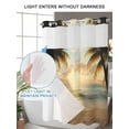 thumbnail image 4 of No Hook Cloth Fabric Shower Curtain with Snap in Liner, Summer Coastal Beach Waterproof Shower Curtains Set with See Through Top Window, Coastal Ocean Tropical Palm Tree Bath Curtains Shower 72"x72", 4 of 6