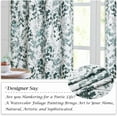 thumbnail image 2 of Blackout Curtains for Kitchen - Watercolor Leaves Printed Curtains for Bedroom Bathroom Decorating Window Drapes for Dining Foyer Loft Small Window, 2 Pcs, W 28 x L 40 inch, 2 of 7