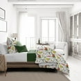 thumbnail image 3 of 6ix Tailors  Vintage Botanicals Comforter & 2 Pillow Shams Set, White - Super King Size - 3 Piece, 3 of 5