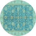 thumbnail image 1 of Ahgly Company Indoor Round Abstract Light Blue Modern Area Rugs, 6' Round, 1 of 4