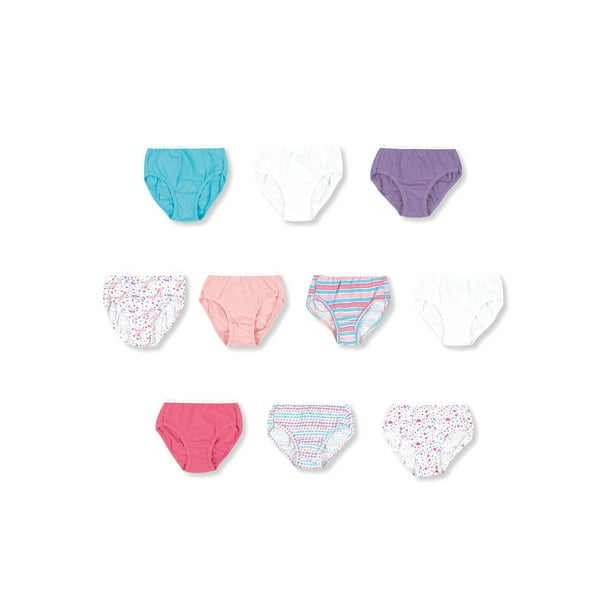 Hanes Hanes Toddler Girls Tagless Cotton Brief Underwear, 10Pack