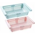 thumbnail image 1 of Cajón ajustable para refrigerador, cesta de almacenamiento retráctil de plástico PP de alta calidad, organizador debajo del estante que ahorra espacio para bebidas enlatadas, verduras, carnes y, 1 of 5