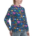 thumbnail image 6 of Kdxio Sea Fish Print Womens Oversized Hoodies Sweatshirts Hooded Pullover Tops Sweaters Casual-Large, 6 of 7