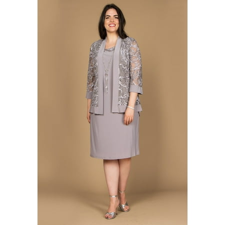 R&M Richards Short Plus Size Jacket Dress 7077W