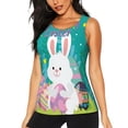 thumbnail image 1 of Fotbe Happy easter Blusas Sin Mangas para Mujer – Estilo Casual, Corte Suelto, Slim-Fit, Cuello Redondo Deportivo, Tops de Verano para Gimnasio y Yoga-Medium, 1 of 7