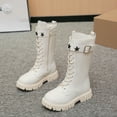 thumbnail image 5 of Little Star Decorated Girls Winter Boots Fashion High Top Boots With Belt Buckle Kids, 5 of 9