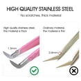 thumbnail image 5 of Natuhana Pinces Rouges Roses Pinces en Acier Inoxydable Haute Précision Anti-Statique pour Extensions de Cils Maquillage, 5 of 5