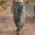 thumbnail image 7 of Womens Barrel Baggy Cargo Pants Casual High Waisted Wide Leg Hiking Joggers with Pockets Gray XXXL(XXXL), 7 of 7