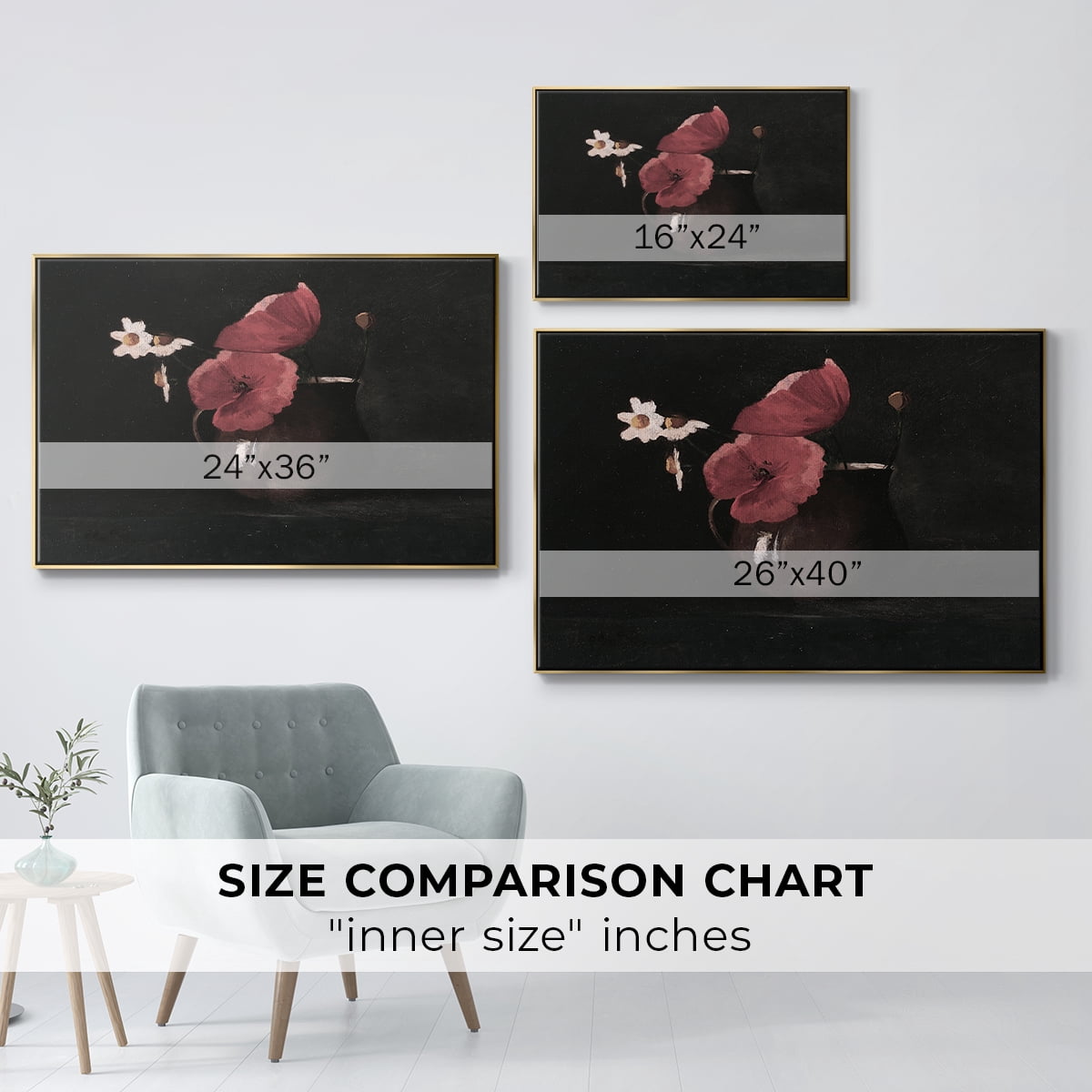 Vintage Botanical Print-XL By Wexford Home Framed in Gold Wood Gallery Wrapped Canvas 25 in. x 37 in.