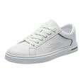 thumbnail image 1 of WEAIXIMIUNG Espadrilles d'Hiver pour Hommes Mode Bout Rond à Lacets Chaussures en Cuir Blanches Décontractées Confortables Respirantes Espadrilles, 1 of 9