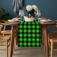 thumbnail image 2 of Black Green Plaid Table Runner - 70 Inch Long, Kitchen Dining Table Runner Dresser Scarves, Modern Buffalo Checked Gingham Art Farmhouse Decor for Coffee Tables Wedding Party Banquet, 2 of 8
