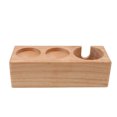 thumbnail image 1 of Soporte de madera para manipulación de café, estación de compactación de café antideslizante de 3 orificios para cafeterías, hogar, restaurante, Color madera, 1 of 10