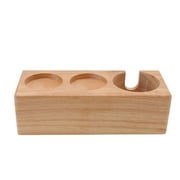 Wooden Coffee Tamper Holder 3 Hole Slip Resistant Coffee Tamping Station for Cafes Home Restaurant Wood Color