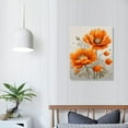 thumbnail image 3 of Nawypu Orange Flower Canvas Wall Art Flower Poppy Blossom Picture Wall Decor Floral Painting Framed Poster for Bathroom Easy to Hang Each Panel, 3 of 4