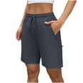 thumbnail image 3 of Women's Lightweight Hiking Cargo Shorts Quick Dry Shorts Camping Travel Zipper Pockets Women's Solid Color Running Yoga Fitness Exercise Shorts, 3 of 9