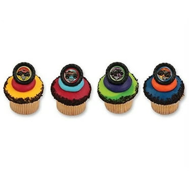 Monster Truck Jam Birthday Cupcake Rings Topper, by 5Star-TD 24 Piece
