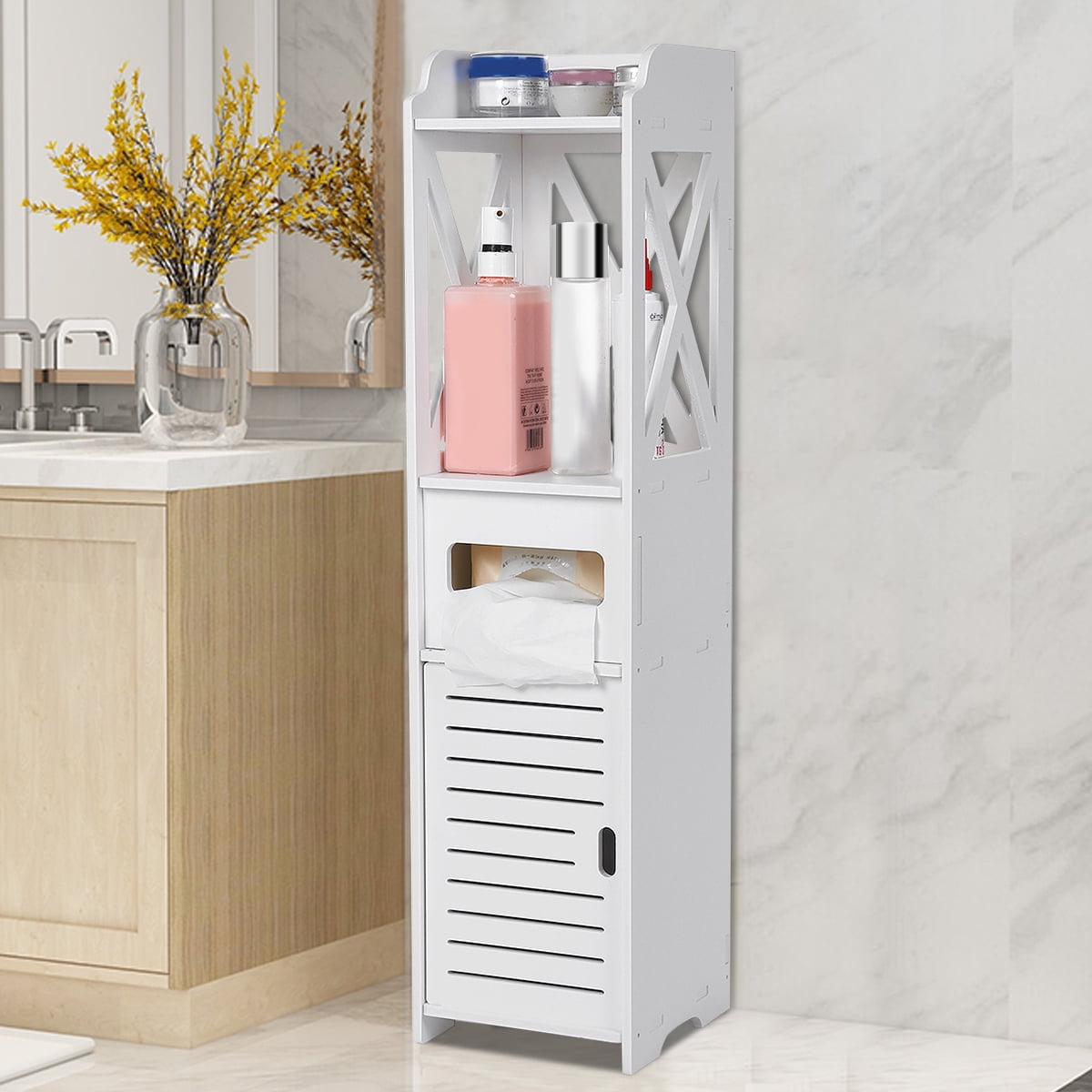 Dropship Floor Cabinet Multifunctional Bathroom Storage Organizer