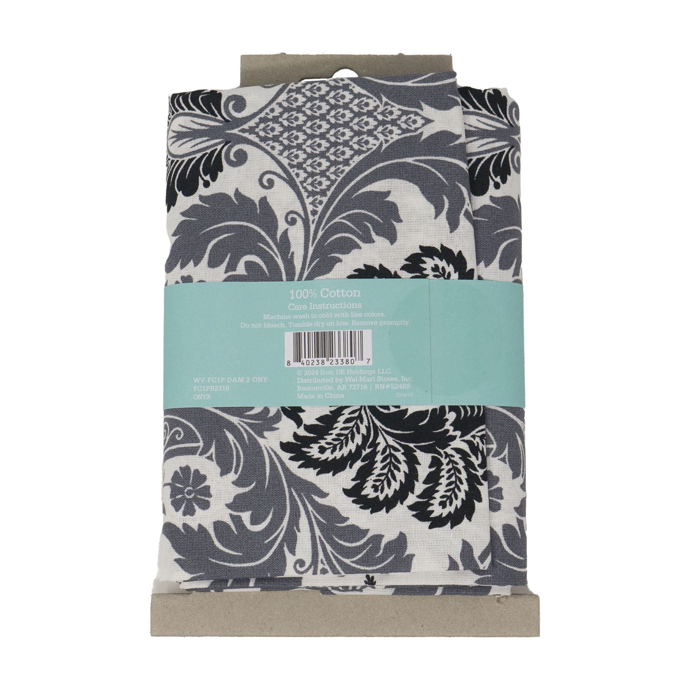 Waverly Inspirations 1 Yard Cut 100% Cotton Prints Fabric, Damask 2 Onyx, 44" Wide for Quilting & Sewing