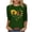 Army Green, variant on Women Flowy Round Neck 3/4 Sleeve Sunflower Floral Casual Comfy Boho Vacation Travel Loose Tops Blouse, White M