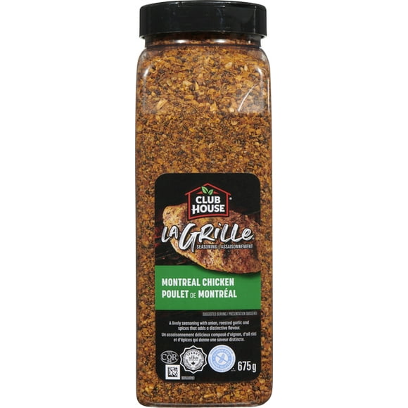La Grille, Grilling Made Easy, Montreal Chicken Seasoning, 675g, Club House® La Grille®, Montreal Chicken Seasoning is a robust blend of spices and herbs.