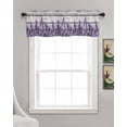 thumbnail image 3 of Spring Lavender Kitchen Valances for Windows Farmhouse Linen Window Valance Curtain for Living Room Window Treatment Botanical Purple Floral Vintage Wood Grain Valance Rod Pocket Topper, 42 x 12 Inch, 3 of 6
